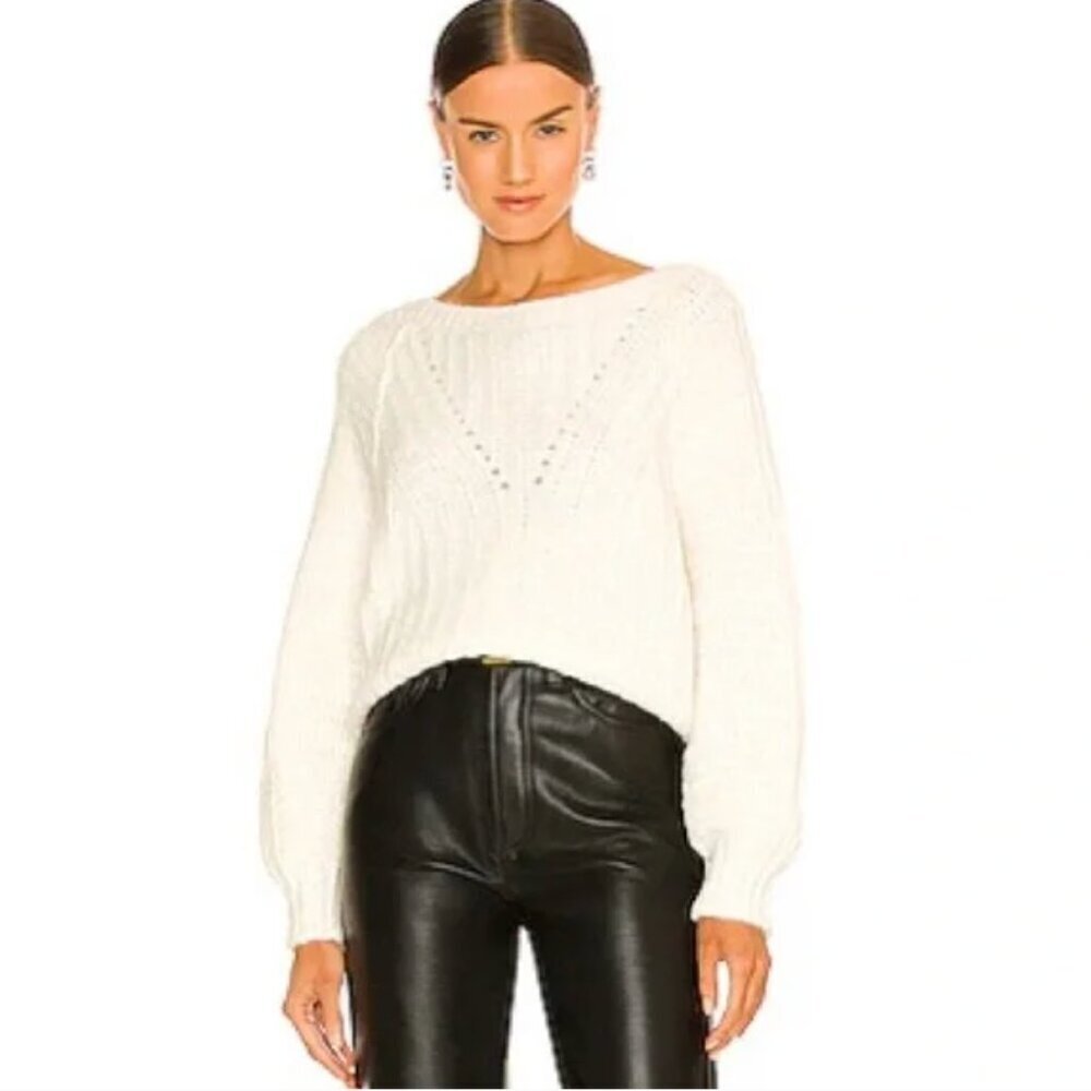 Free People Carter Soft Knit Pullover Sweater in Ivory Size XS